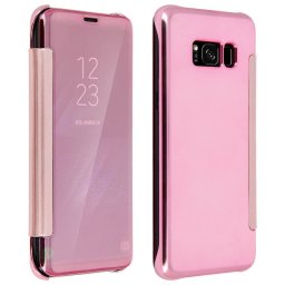 Avizar Funda Libro Translúcida Efecto Espejo Rosa para Samsung Galaxy S8 Plus