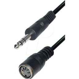 MAXTRACK MATR A37L - Enchufe jack de 6,3 mm / conector DIN de 5 pines, 0,2 m