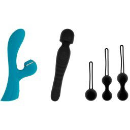 Hugbox Kit De Juguetes Eróticos Succionador de Clítoris/Vibrador Wand Y Bolas de Geisha