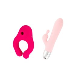 Hugbox Kit De Juguetes Eróticos Pack Succionador De Clítoris Y Vibrador Conejito