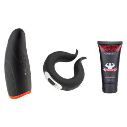 Hugbox Kit De Juguetes Eróticos Pack Hombre Anillo Vibrador/Masturbador Masculino/Crema Retardante