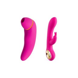 Hugbox Kit De Juguetes Eróticos Best Sellers Rosa Succionador De Clítoris Y Vibrador Conejito