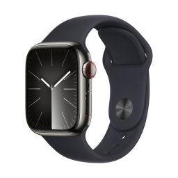 Apple Watch Series 9 GPS + Cellular 41mm Grafito Caja de Acero Inoxidable con Correa Deportiva Medianoche S/M