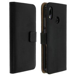 Avizar Book Cover Funda de Cuero Negro para Huawei P20 Lite