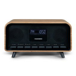 Thomson RT850BT Radio Despertador y Altavoz Bluetooth 30W Madera