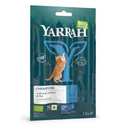 Yarrah Bio barritas con vacuno ecológico, pollo ecológico y pescado - Palitos 3 x 15 g