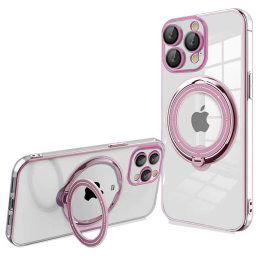 Cool Funda Ring Magnética Rosa para iPhone 15 Pro