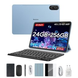 Tablet Blackview Mega 2 4G 12" 12GB Azul 256GB con Stylus Pen y teclado, batería de larga duración