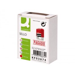 Sello entintado automatico q-connect pagado almohadilla 14x38 mm color rojo