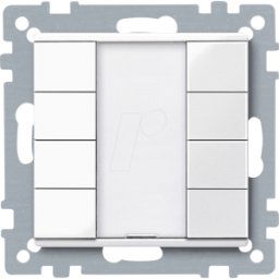 MERTEN ME 617419 - Pulsador cuádruple plus, blanco polar brillante, sistema