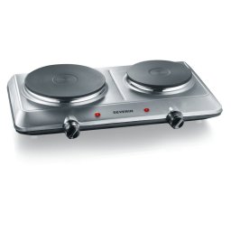 Severin DK 1014 Hornillo de Mesa Portátil 2 Fuegos Acero Inoxidable Pulido 2500W