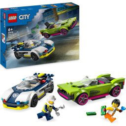 Lego City Persecución de Coches de Policía Y Muscle Car