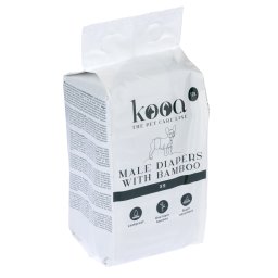 Pañales para perros macho kooa con bambú - Tamaño XS: 20 - 26 cm, 12 unidades