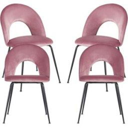 RegalosMiguel Pack 4 Sillas Dawa Black Terciopelo - Rosa