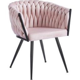 RegalosMiguel Silla Widny Black Terciopelo - Rosa
