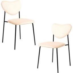 RegalosMiguel Pack 2 Sillas Cora Black Terciopelo - Beige