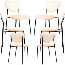 RegalosMiguel Pack 6 Sillas Cora Black Terciopelo - Beige