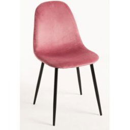 RegalosMiguel Silla Teok Black Terciopelo - Rosa