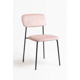 RegalosMiguel Silla Vius Black Terciopelo - Rosa