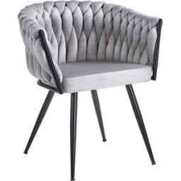 RegalosMiguel Silla Widny Black Terciopelo - Gris claro