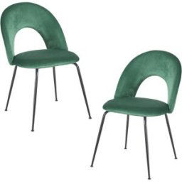 RegalosMiguel Pack 2 Sillas Dawa Black Terciopelo - Verde