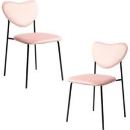 RegalosMiguel Pack 2 Sillas Cora Black Terciopelo - Rosa