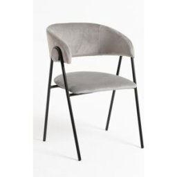 RegalosMiguel Silla Mihu Black Terciopelo - Gris claro