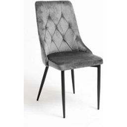 RegalosMiguel Silla Dolphin Black Terciopelo - Gris