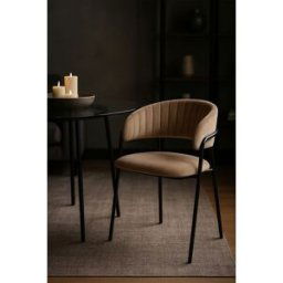 RegalosMiguel Silla Moniel Black Terciopelo - Champán