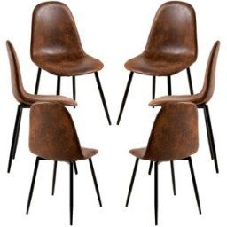 RegalosMiguel Pack 6 Sillas Black Teok Polipiel