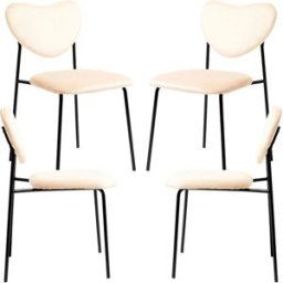 RegalosMiguel Pack 4 Sillas Cora Black Terciopelo - Beige