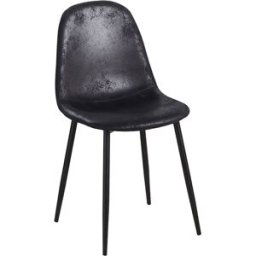 RegalosMiguel Silla Black Teok Polipiel Vintage - Negro