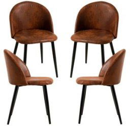 RegalosMiguel Pack 4 Sillas Black Vint Polipiel