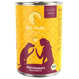 Herrmann's Menú Classic BIO 12 x 400 g - Pollo ecológico con mijo ecológico