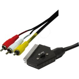 LOGILINK CA1029 - Cable euroconector, conector euroconector a 3 conectores RCA, 2