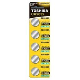 Toshiba CR2032 Pack 5 Pilas Botón 3V Alta Demanda Litio Larga Duración