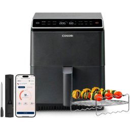 Cosori Dual Blaze Chef Edition Freidora de Aire 6.4L 1700W Gris + Smart Meat Termómetro Inteligente
