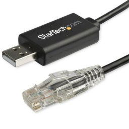 StarTech Cable Rollover para Consola Cisco USB a RJ45 1,8m Negro