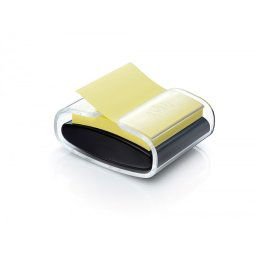Soporte bloc de notas adhesivas quita y pon post-it super sticky z notes color negro con 1 bloc 76x76 mm