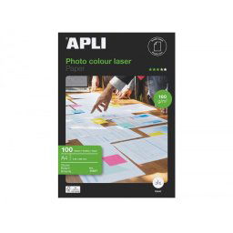 Papel fotografico apli glossy doble cara din a4 pack de 100 hojas 160 gr