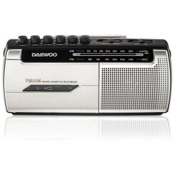 Daewoo DW1107 Radio Cassette Reproductor/Grabador AM/FM Negra y Plateada