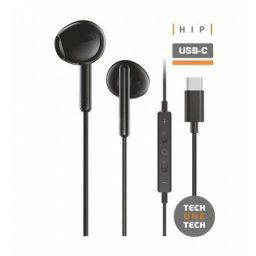 Tech One Tech earTECH TEC1302 Auriculares Intrauditivos USB-C con Micrófono Negros