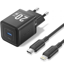 Vention TZ-FEPB0-EU-02 Cargador GaN USB-C 20W + Cable USB-C a Lightning 1m