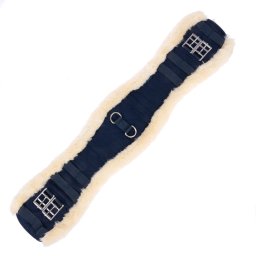 Cincha de montar Nomad Tales cincha corta con pelo artificial, azul marino - 80 cm