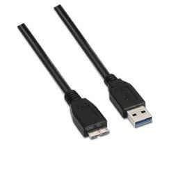 Cable AISENS A105-0043 USB 3.0 A-M a Micro B-M 1m Negro 5Gbps Apantallado
