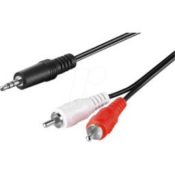 GOOBAY 51648 - Cable de audio, conector jack de 3,5 mm a conector cinch 2x, 1 m