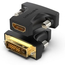 Adaptador Vention AILB0 HDMI Hembra DVI 24+1 Macho 1080p 60Hz PVC Negro