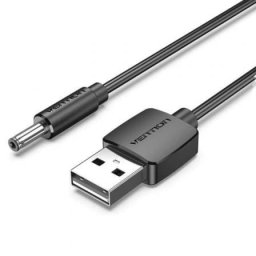 Cable Alimentación USB A a DC 3.5mm Vention CEXBF 1m Negro 5V 24AWG