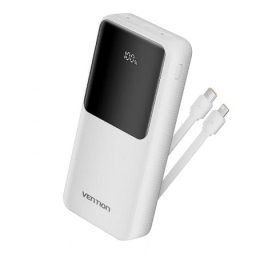 Powerbank Vention FHPW0 20000mAh 22.5W Blanca USB-C USB-A Lightning Incluye Cable