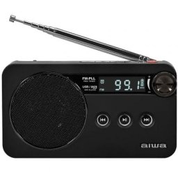 Radio portátil Aiwa RS-77PLLBK FM-PLL Batería recargable USB-C MP3 Micro-SD 64GB LED